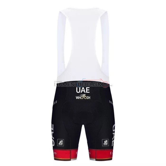 Abbigliamento Ciclismo UAE Manica Corta 2022 Nero Bianco Rosso